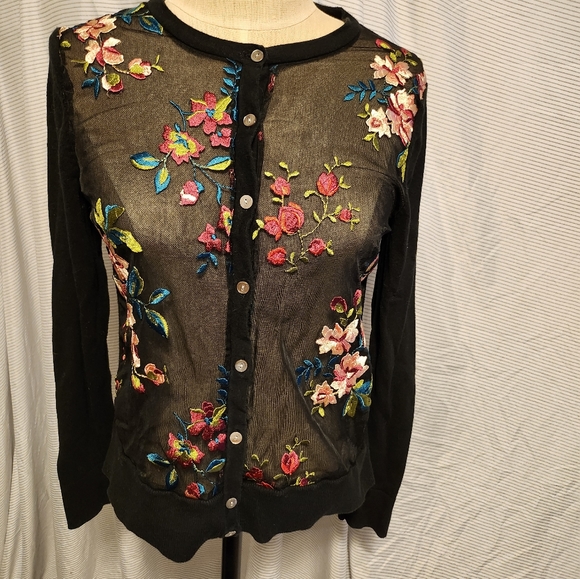 A.new.day, embroidered cardigan, sz s - Picture 1 of 8